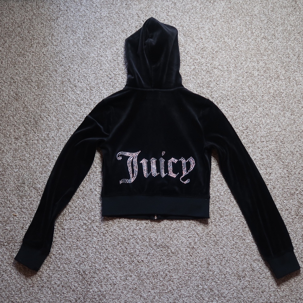 black juicy couture velour zip up sweater